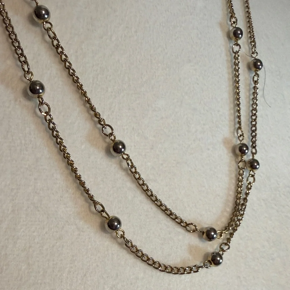 long bronze gold beaded boho necklace.